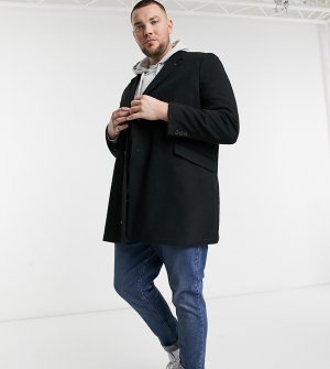 Черное пальто Burton Big & Tall-Черный цвет Menswear