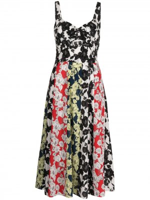 Платье в стиле колор-блок с цветочным принтом Jason Wu. Цвет: черный