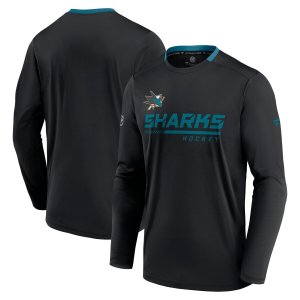Мужская черная фирменная футболка с длинным рукавом San Jose Sharks Authentic Pro Locker Room Fanatics. Цвет: черный