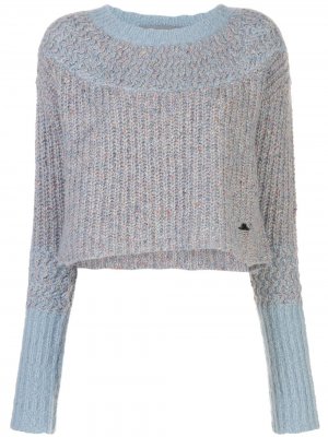 Укороченный свитер в двух тонах Raquel Allegra. Цвет: синий