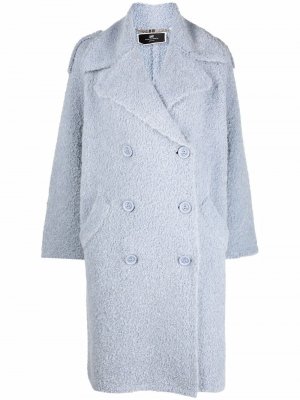 Двубортное пальто Elisabetta Franchi. Цвет: синий