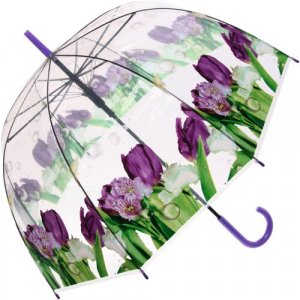 Зонт-трость , полуавтомат, 8 спиц, для женщин, фиолетовый, зеленый Ultramarine. Цвет: зеленый/фиолетовый