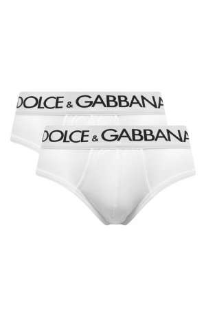 Комплект из двух брифов Dolce & Gabbana. Цвет: белый