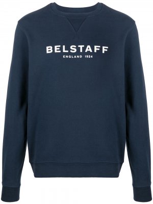 Свитер с круглым вырезом и логотипом Belstaff. Цвет: синий