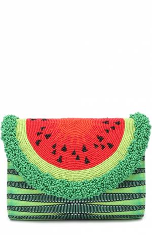 Клатч Watermelon с отделкой бисером Sarah’s Bag. Цвет: зеленый