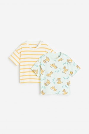 2 пары хлопковых футболок H&M