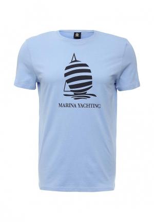 Футболка Marina Yachting. Цвет: голубой
