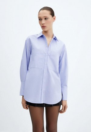 Рубашка Mango JOX. Цвет: голубой