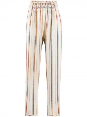 Полосатые брюки с эластичным поясом Forte. Цвет: нейтральные цвета