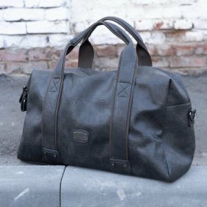 Сумка дорожная сумка-саквояж, ручная кладь David Jones Duffle bag, экокожа, 25Л 300823-DJ-mini-GRey, 48х29, кладь, серый. Цвет: серый