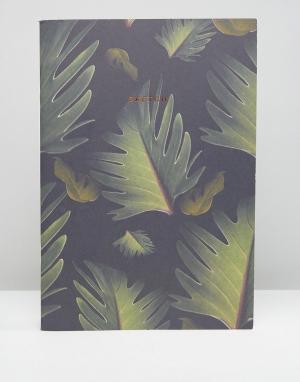 Блокнот формата A4 с принтом листьев Ohh Deer. Цвет: мульти