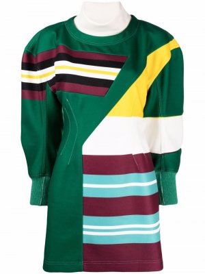 Платье-свитер в стиле колор-блок Philosophy Di Lorenzo Serafini. Цвет: зеленый