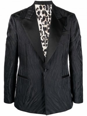 Жаккардовый пиджак Roberto Cavalli. Цвет: черный