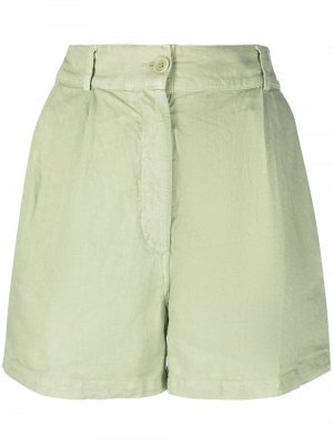 Льняные шорты Aspesi. Цвет: зеленый