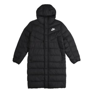 Пуховик Sportswear Windrunner Down Fill Long hooded Jacket Black, черный Nike