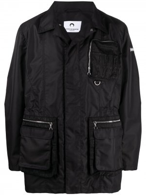 Куртка с карманами на молнии Marine Serre. Цвет: черный