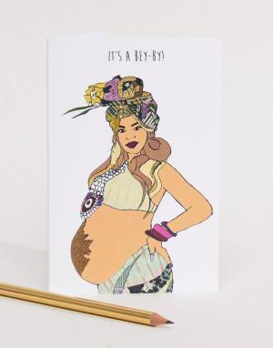 Поздравительная открытка по случаю рождения ребенка с надписью Nocturnal Paper. Цвет: мульти