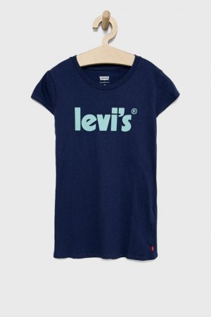 Хлопковая футболка для детей Levi's, темно-синий Levi's
