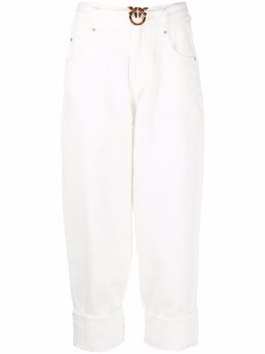 Ester love-buckle tapered trousers PINKO. Цвет: белый