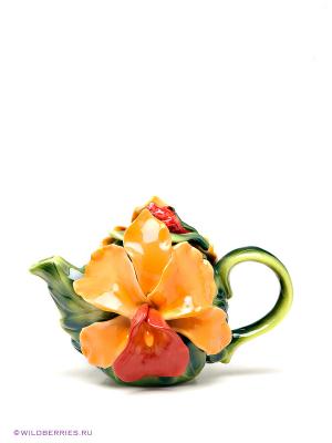 Заварочный чайник Pavone. Цвет: зеленый, оранжевый