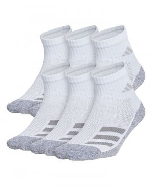 Набор из 6 носков с мягкой угловой полоской для Big Boys, четверть четверти, белый Adidas