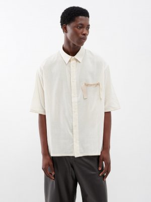 Рубашка cabri с короткими рукавами из хлопковой вуали , белый Jacquemus