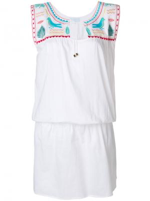 Платье с вышивкой Cleopatra Karma Beach. Цвет: белый