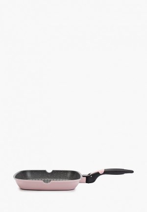 Сковорода Walmer гриль Easy Click со съёмной ручкой, 24х24х4 см. Цвет: розовый