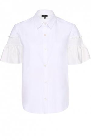 Блуза прямого кроя с шелковой отделкой Clu. Цвет: белый