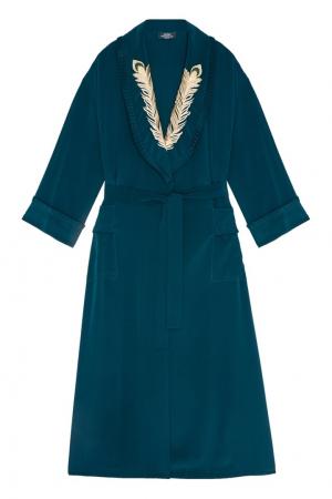 Платье-халат с вышивкой Alena Akhmadullina. Цвет: зеленый
