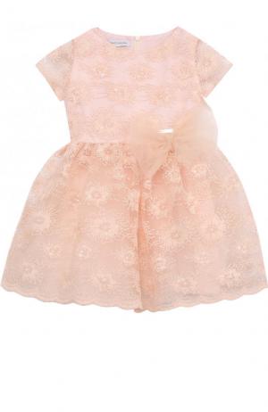 Приталенное платье с пышной юбкой и декоративной вышивкой I Pinco Pallino. Цвет: розовый