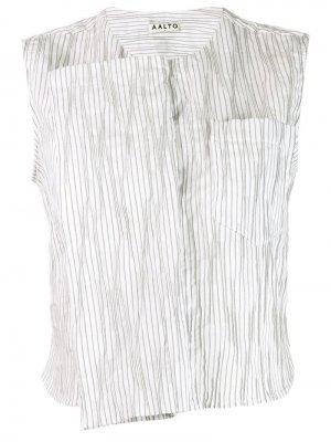 Многослойная рубашка в полоску Aalto. Цвет: белый