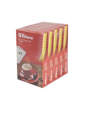 Комплект фильтров для кофеварок  Premium №2/200 в одной упаковке Filtero. Цвет: белый
