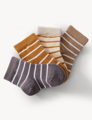 4 шт., хлопковые полосатые детские носки , мульти Marks & Spencer
