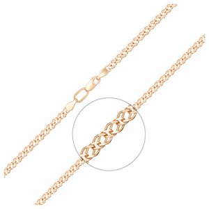 Браслет-цепочка PLATINA, красное золото, 585 проба, длина 16 см. PLATINA jewelry