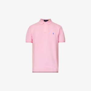 Рубашка-поло индивидуального кроя из хлопкового пике с короткими рукавами и вышитым логотипом, розовый Polo Ralph Lauren