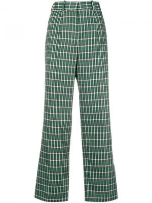 Классические брюки в клетку Ports 1961. Цвет: зеленый