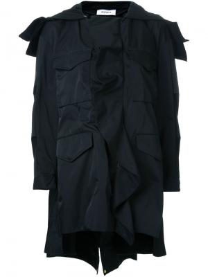 Пальто с карманами клапанами Muveil. Цвет: чёрный