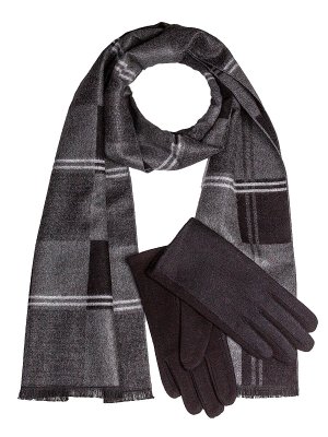 Комплект шарф перчатки John Trigger. Цвет: антрацит,черный