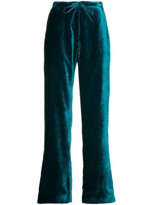 Бархатные брюки в пижамном стиле Mira Mikati. Цвет: синий