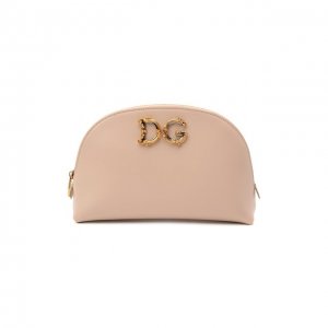 Кожаная косметичка Dolce & Gabbana. Цвет: розовый