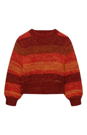 Хлопковый свитер Chloé. Цвет: оранжевый