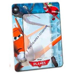 [R3063] - Металлическая фоторамка Самолеты сине-оранжевая 19x15 см фото 13x9 Disney