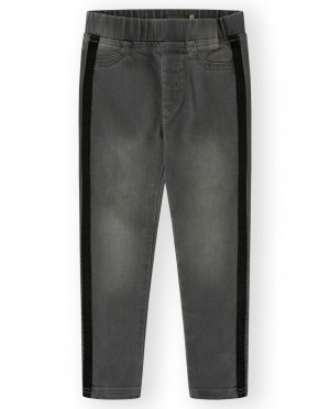 Леггинсы для девочки из джинсовой ткани с эластичной резинкой на талии , серый Canada House