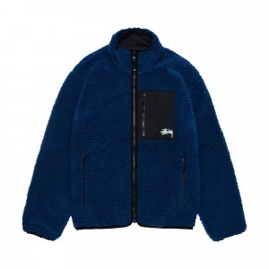 Двусторонняя куртка Sherpa Weathed Blue Stussy
