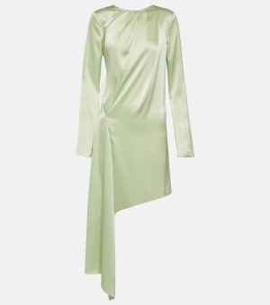 Асимметричное атласное платье миди Jw Anderson, зеленый Anderson