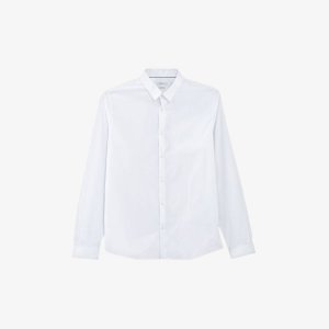 Рубашка облегающего кроя из эластичного хлопка с длинными рукавами Ikks, цвет blanc IKKS