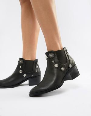 Ботинки челси с заклепками в стиле вестерн -Черный Pieces