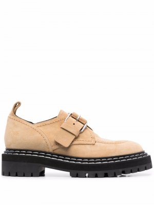 Lug sole buckle-fastening Oxford shoes Proenza Schouler. Цвет: бежевый
