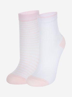 Носки для девочек , 2 пары, Розовый, размер 25-27 Wilson. Цвет: розовый